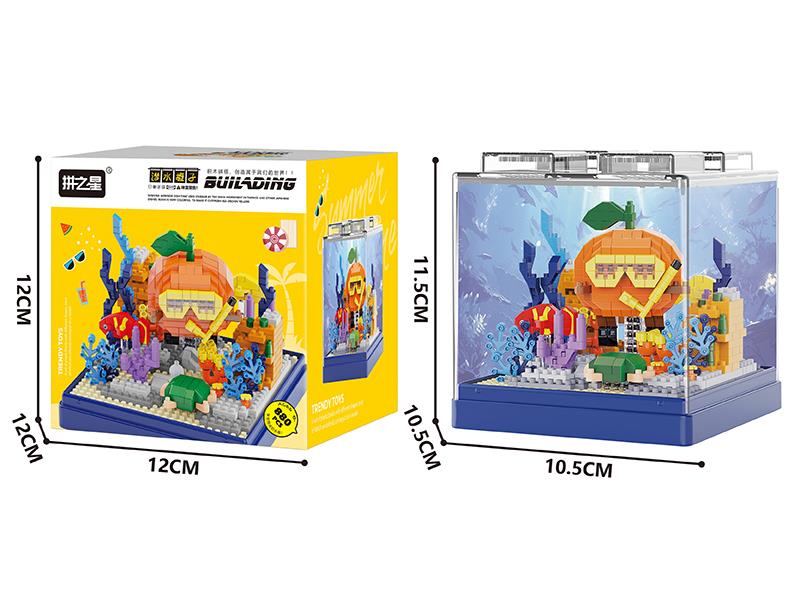 Diving Orange Decoration Building Blocks 880+pcs