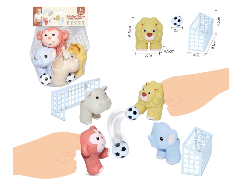 Soft Plastic Walking Finger Puppets Set 9pcs