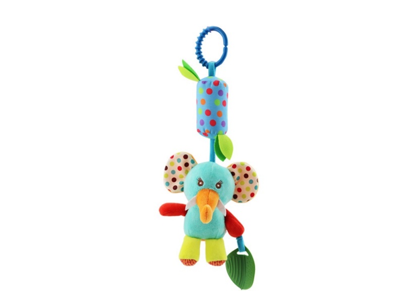 Cartoon Elephant Baby Soothing Plush Teething Wind Chime Pendant