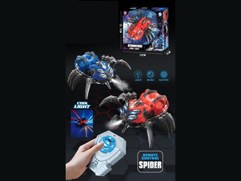 Remote Control Of Mechanical Spiders, Limb Swinging, Remote Control Of Forward/Backward Movement, Remote Control Of Spray, Remote Control Of Music, Remote Control Of Demonstration.