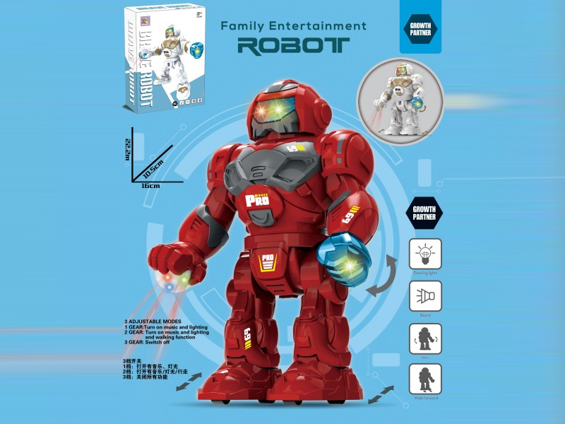 Electric Audio-Visual Robot, With Lighting And Music, Electric Straight Movement (Two-Color Mixed Installation).