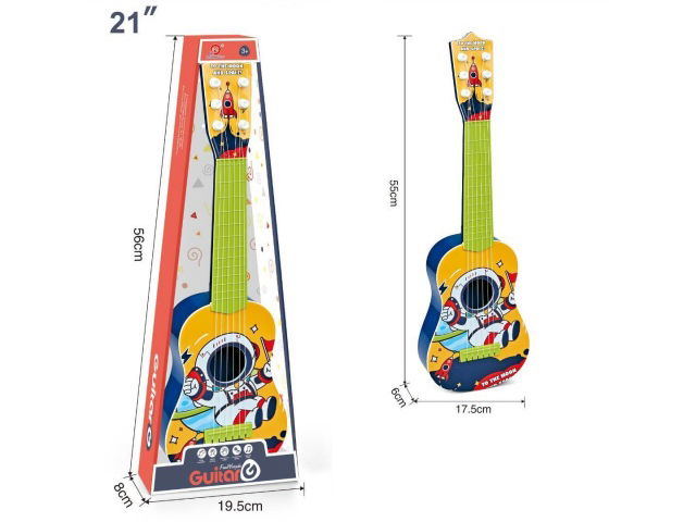 21-Inch 6-String Astronaut Guitar Ukulele With Rubber Wire In Single Color