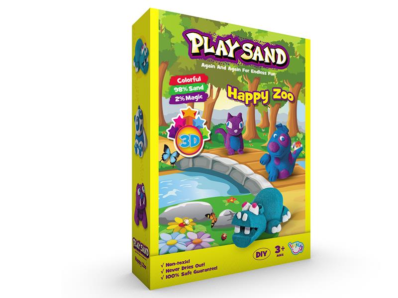 3D Zoo Space Soil Play Set(500g Sand/2 Colors + 1 Set Of 3D Accessories + Sand Table)