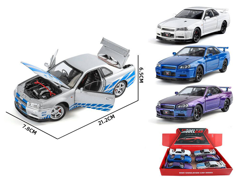 1:24 GTR Alloy Cars 6pcs