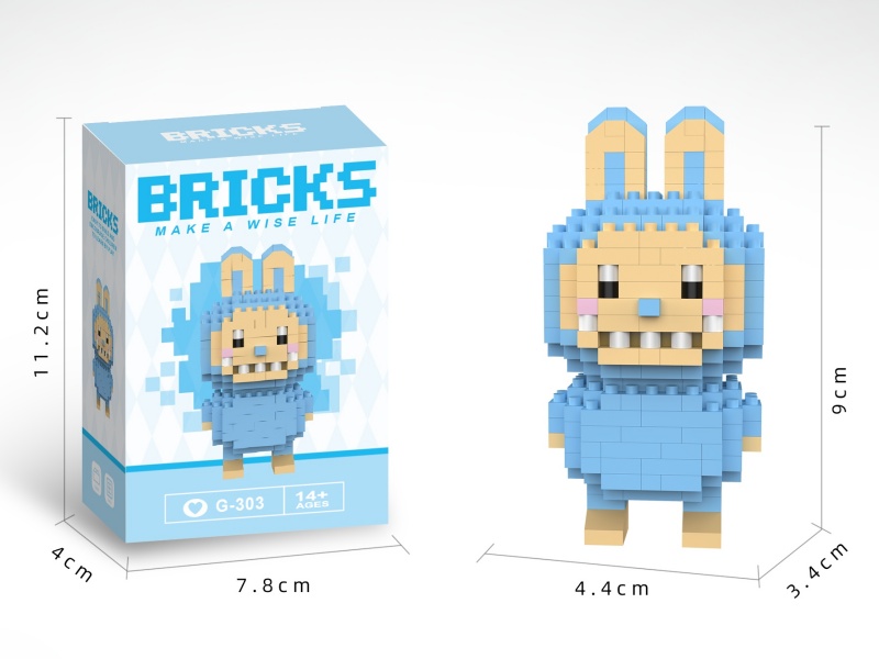 Building Blocks: 230 PCS Of Light Blue Figurines