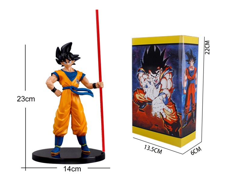 Solid Pvc Standing Wukong (Red Stick) (Unpacked) Children'S Toy Figurine