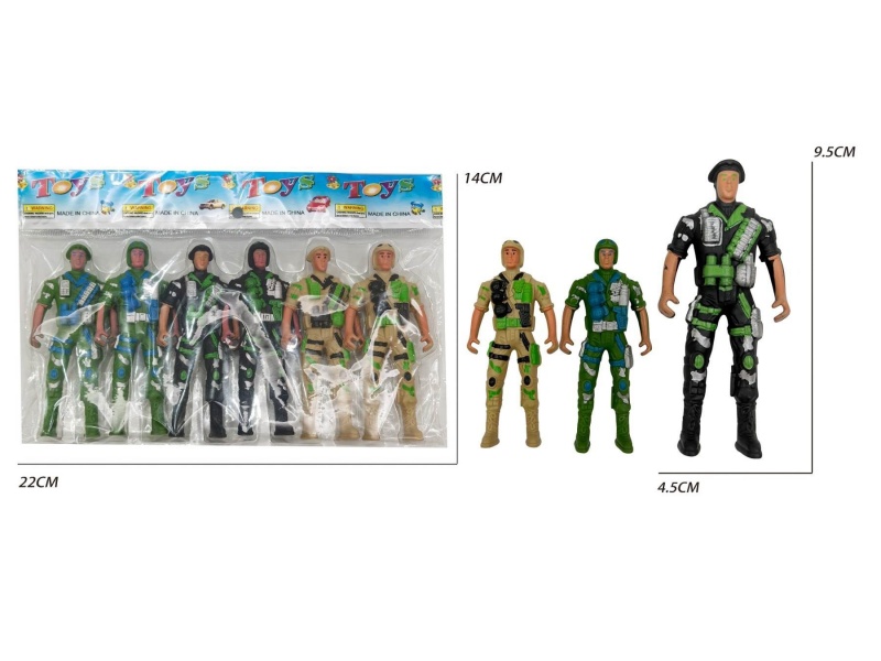 6 Soldiers (Yellow/Green/Black)