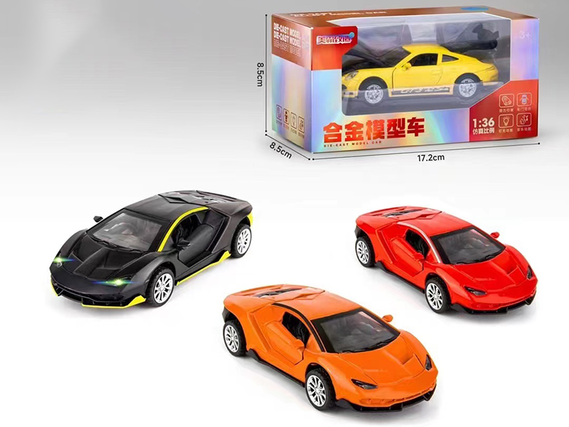 1:36 Pull Back Double Door Alloy Car Model With Light And Music