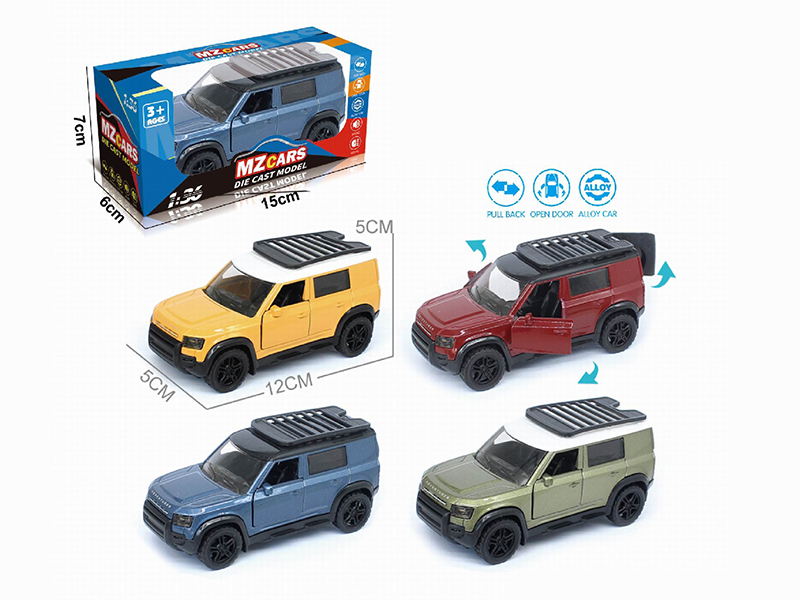 1:36 Pull Back Alloy Off-Road Vehicle(3 Doors Can Open)