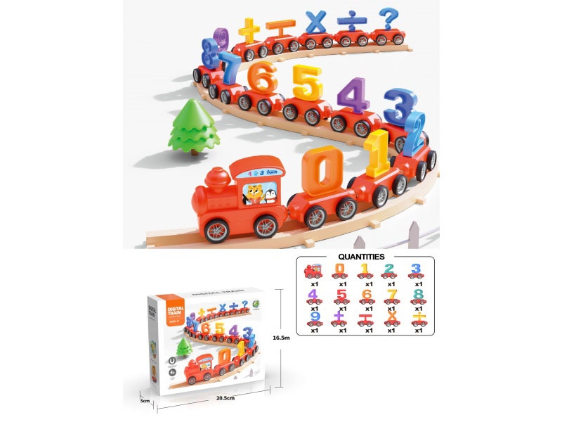Red 31 Pieces Magnetic Digital Train