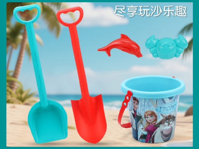 A Set Of 5 Beach Ice And Snow Buckets