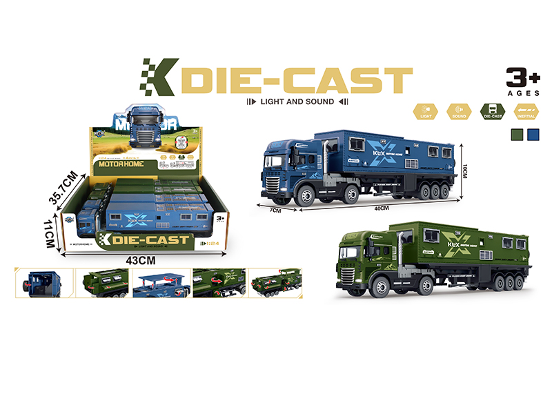 Friction Alloy Touring Car With Lights And Sound 4pcs