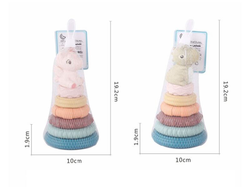 Soft Plastic Dinosaur Unicorn Stacking Ring Toys 7pcs