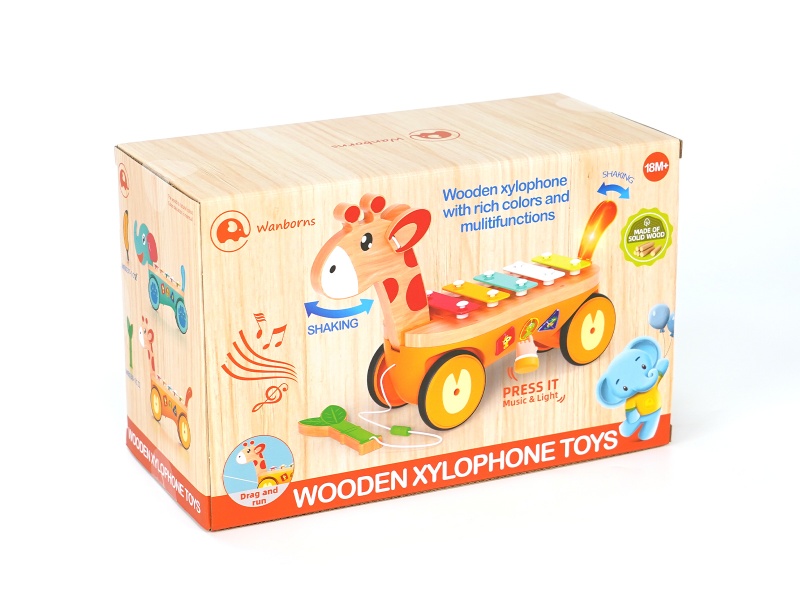 Wooden Giraffe Xylophone Toys With Music And Lights