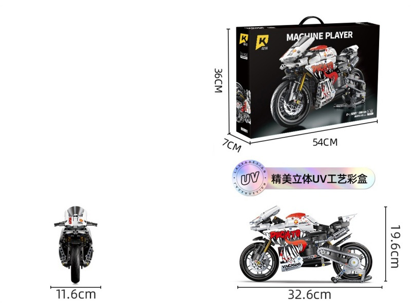 1:10 Venom Ducati 868Pcs Compatible With Lego Small Block Motorcycles