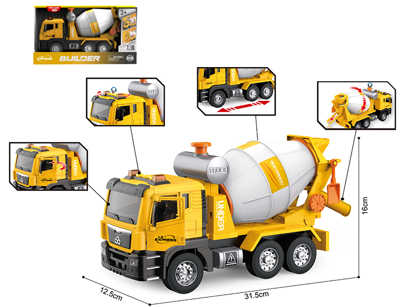 1:10 Friction Engineering Truck(Open Door, Sound, Light, Multifunctional)
