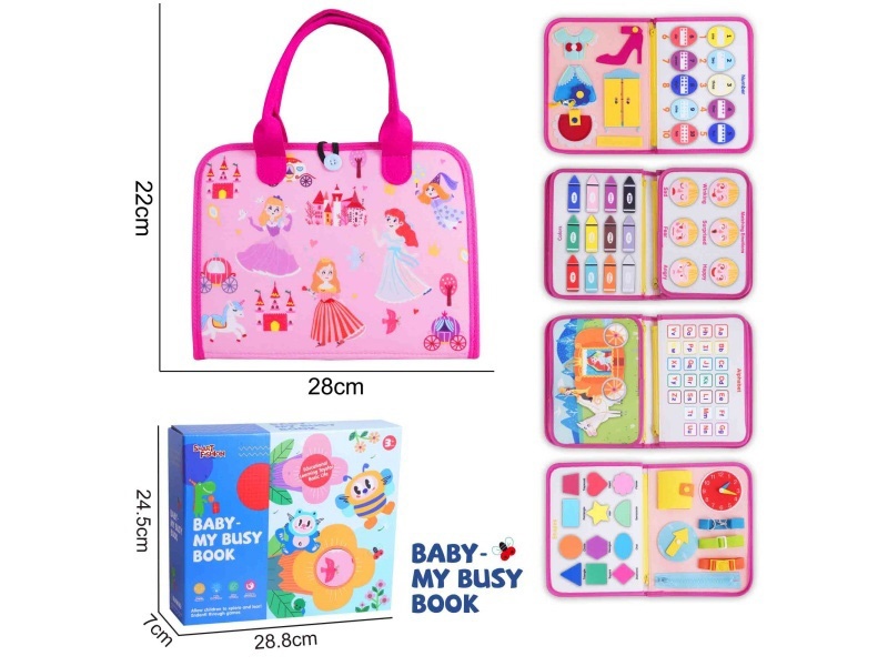 Montessori Early Education And Intelligence For Children - 5-Page Felt Princess Busy Edition