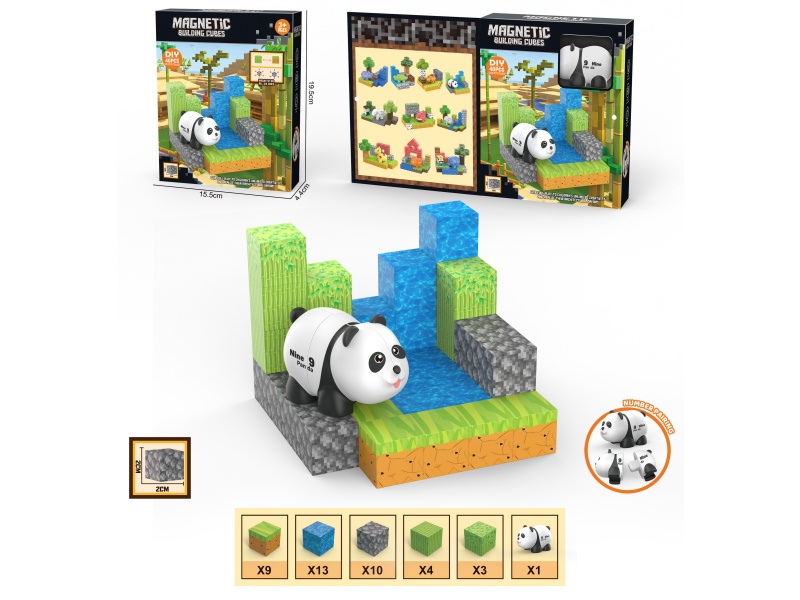 DIYMagnetic Building Blocks Forest Animals Scene 40PCS