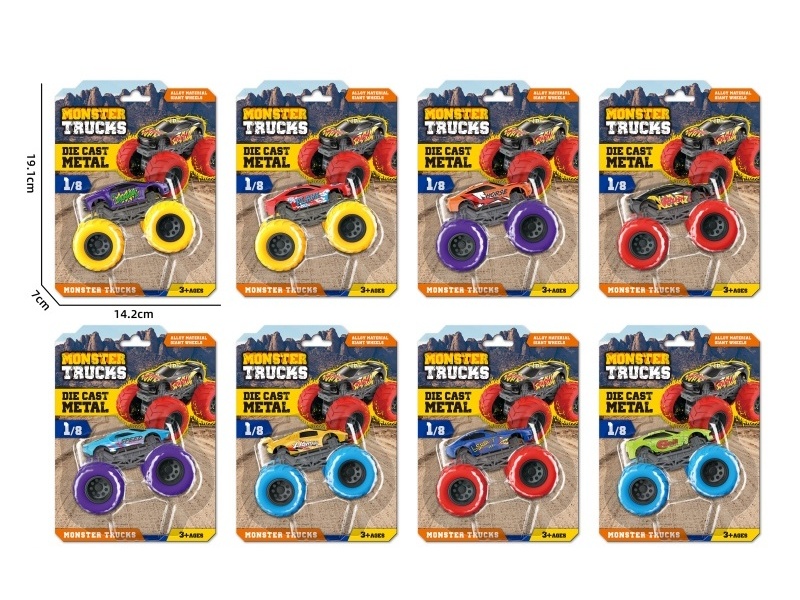 1:64 Large Wheel Sliding Alloy Bike (8 Models Mixed)