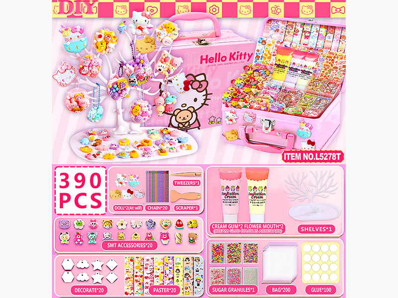 Hello Kitty DIY Cream Glue Adhesive Sticker Decorations Set 390PCS