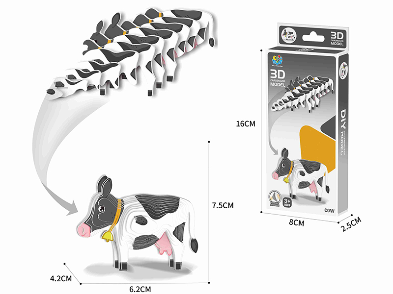 DIY 3D Cardboard Model - Cow