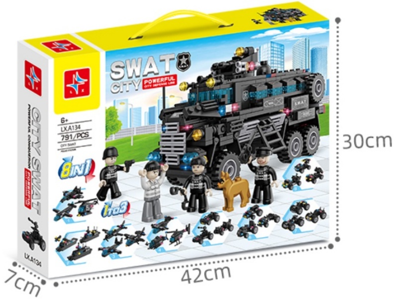 City SWAT Building Blocks(4 Dolls) 791pcs