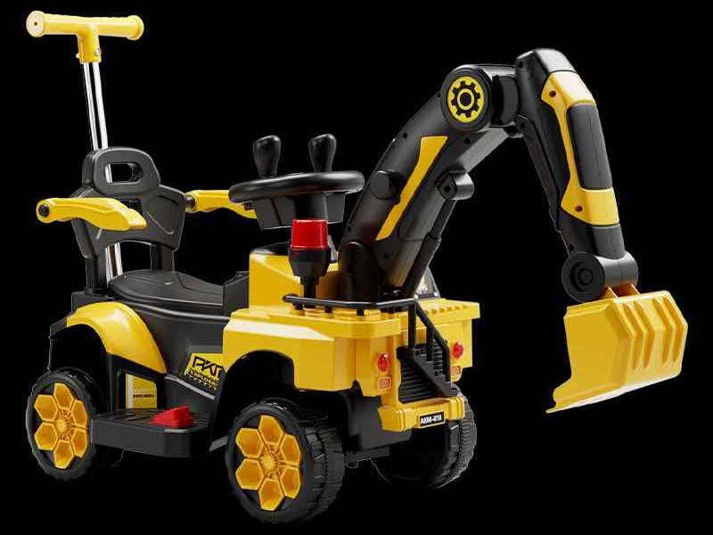 Semi-Electric Children's Excavator With Push Handle
