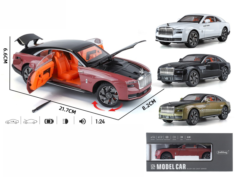 1:24 Rolls-Royce Spectre Streetcar Version Pull Back Five-Door Alloy Car With Sound And Light