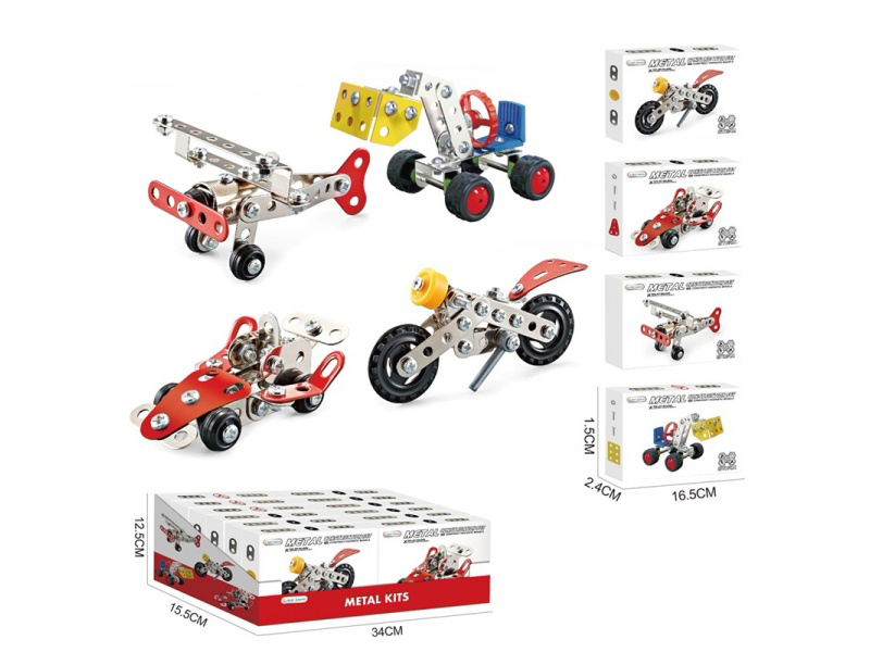 Diy Metal Building Block Racing Car 133 Pieces