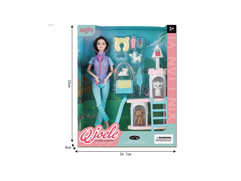 Jole 11.5-Inch Joint Doll Animal Slide Set