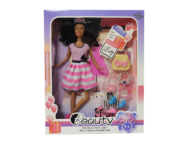 11.5" 11-Joint Solid Black-Skinned Doll