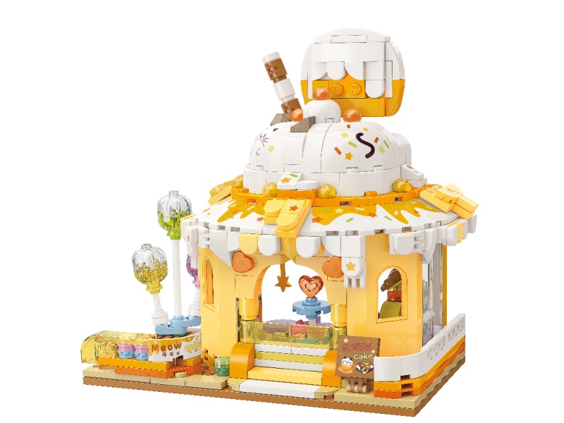 371Pcs Of Building Blocks Create A Colorful Street Scene