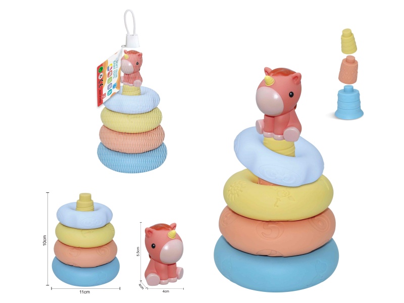 Soft Rubber Stacking Ring Finger Doll Set(Unicorn) 8PCS