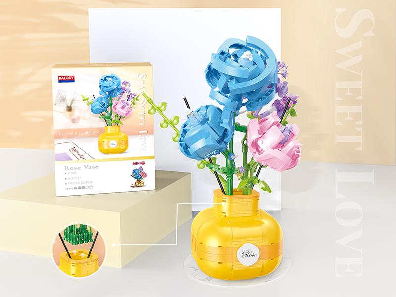 Rose Vase Building Blocks 522pcs