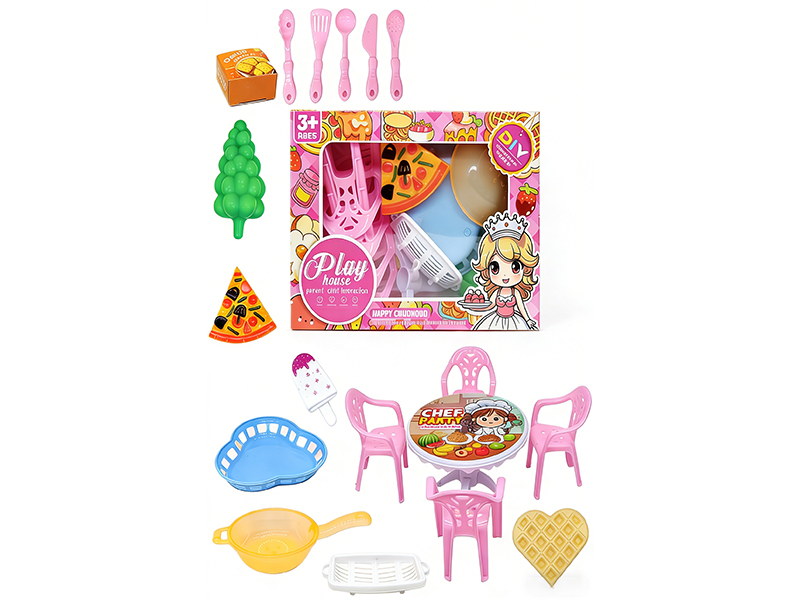 Dining Table Chair Food Set