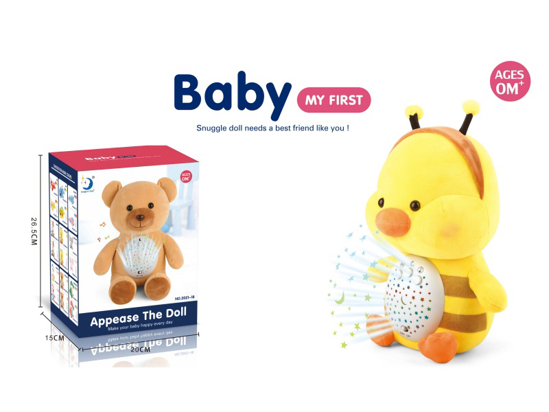 Plush Bee Duck Toy With Light And Music