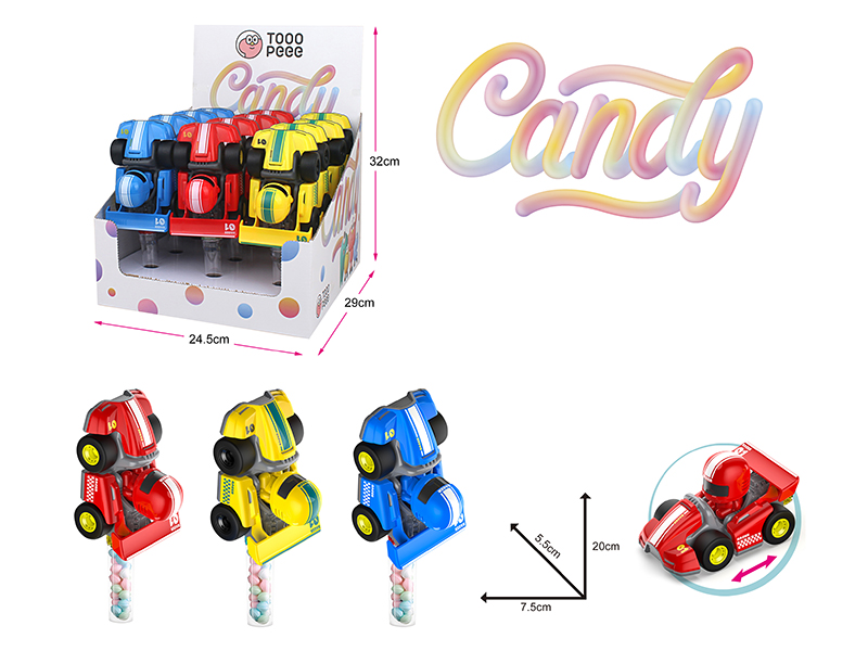 Pull Back Karting Candy Toys 12pcs