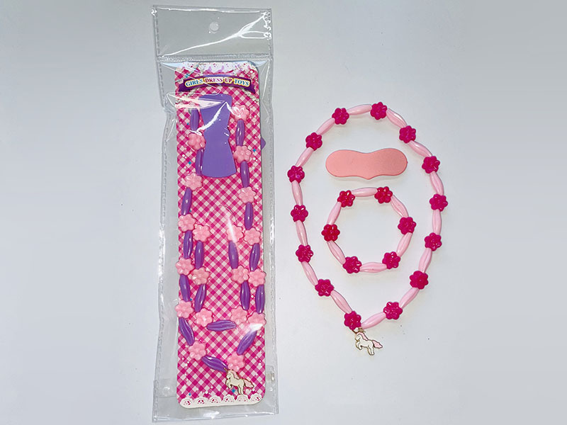 Unicorn Jewelry Set Beaded Necklace + Bracelet + Hair Clip