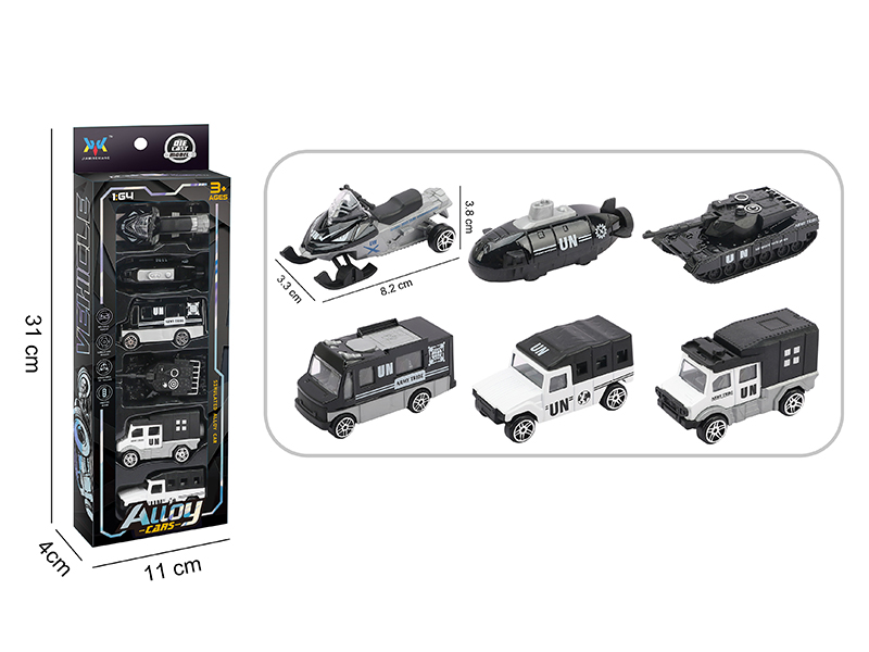 1:64 Alloy Slide Cars 6pcs