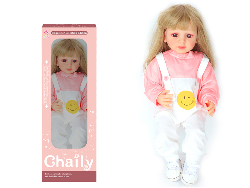 55CM Soft Glue Reborn Baby Doll(Machine Hair Transplant)With Diaper, Birth Card