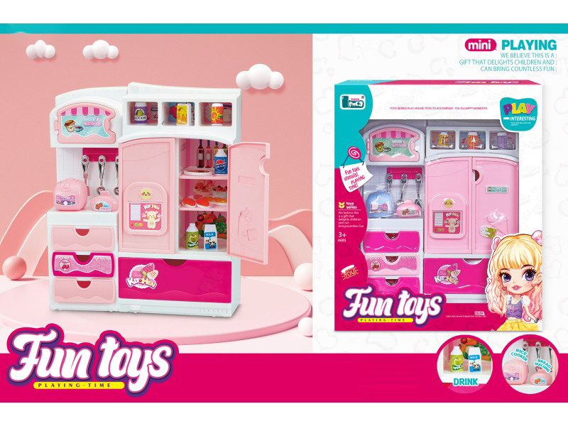 Cartoon Cabinet Rice Cooker + Refrigerator