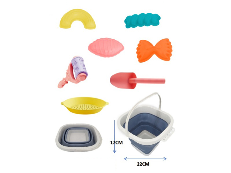 Fold Sand Bucket Set 8PCS
