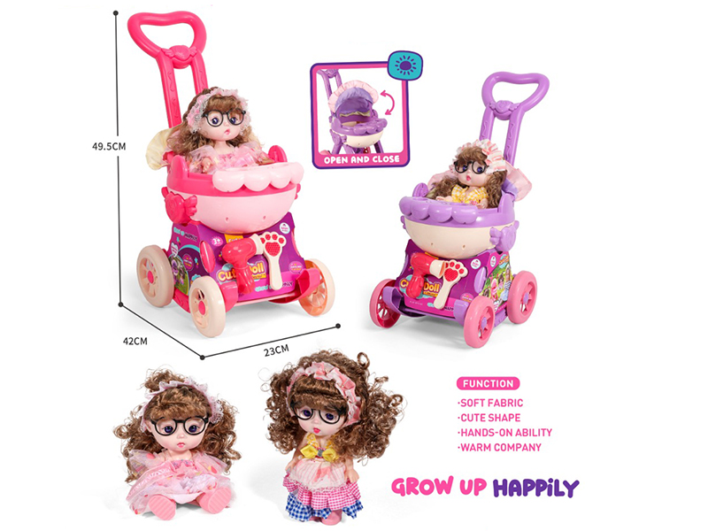 Cute Doll Baby Stroller Set