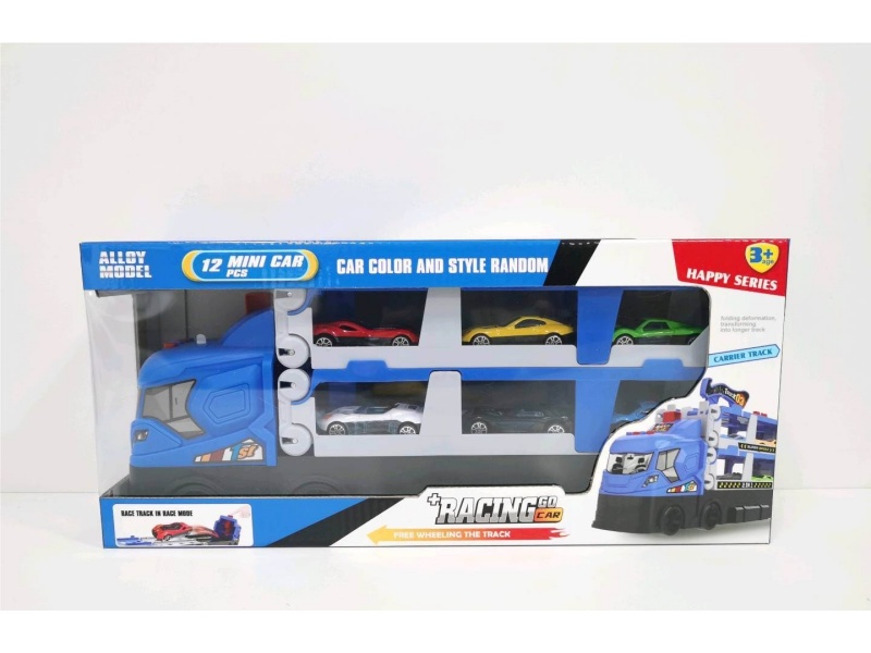 Rail Ejection Truck Alloy Sports Car 6 Ic With English Cry (Blue)