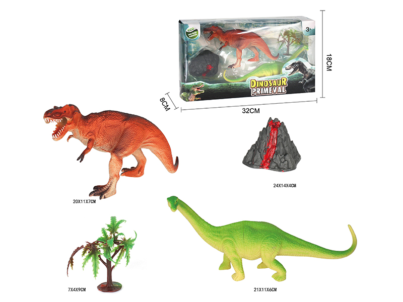 Tyrannosaurus Brachiosaurus Set 4PCS