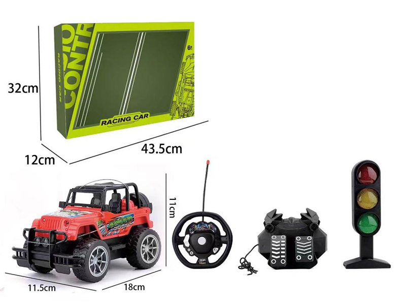 27Hz 1:20 4CH Gravity Sensing Steering Wheel Pedal Remote Control Jeep With Flash Light