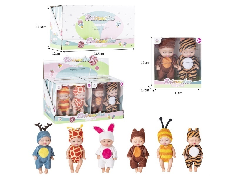 4-Inch Solid 2-Person Sleeping Doll (6 Boxes)