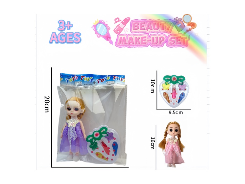 Children's strawberry makeup with 6-inch dolls