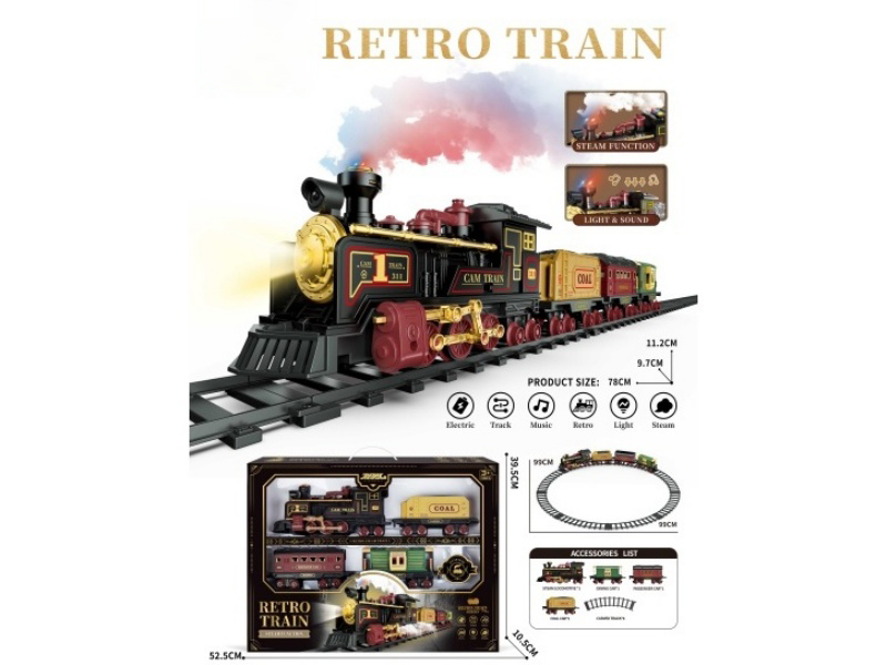 Retro Electric Track Steam Train