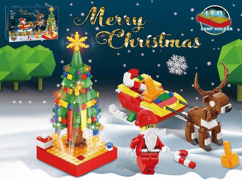 Christmas Scene Building Blocks With LED Lighting Base 305PCS